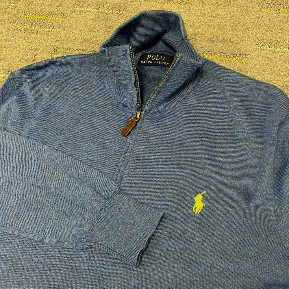 Polo by Ralph Lauren Blue Half-Zip Sweater for Men